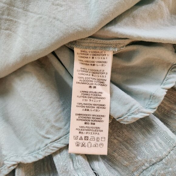 Super Pretty Embroidered Free People Dress Size 10, Birds Flowers Lined Viscose - Picture 10 of 11